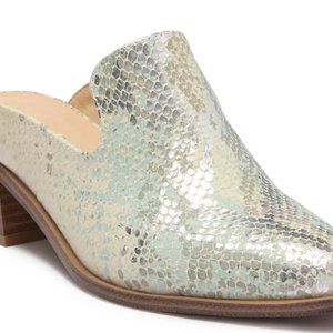 Faux snakeskin mule